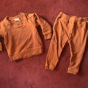 Kids Cozy Orange Sweatpants & Joggers Set